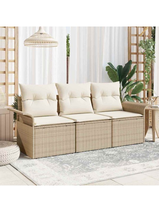 Aia diivanikomplekt 3 tk beež 196 x 62 x 85cm polürotang