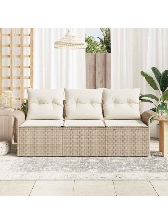 Aia diivanikomplekt 3 tk beež 196 x 62 x 85cm polürotang