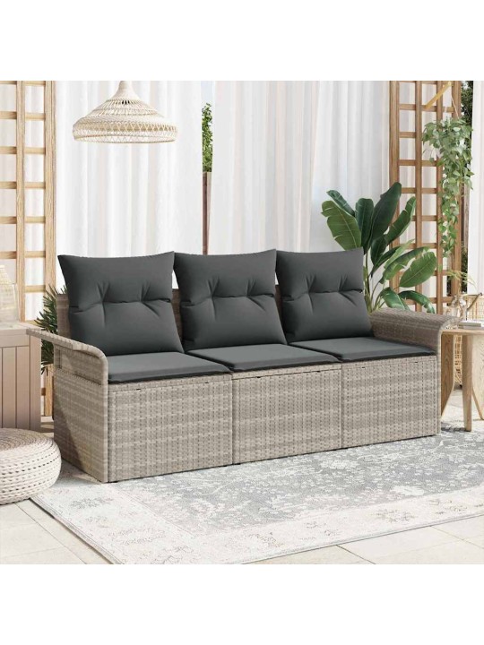Aia diivanikomplekt 3 tk hall 196 x 62 x 85cm polürotang
