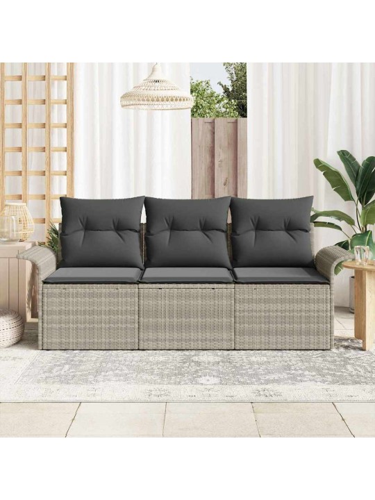 Aia diivanikomplekt 3 tk hall 196 x 62 x 85cm polürotang