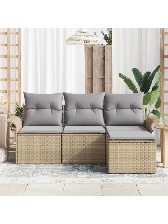 Aia diivanikomplekt 4 tk beež 55 x 55 x 37cm polürotang
