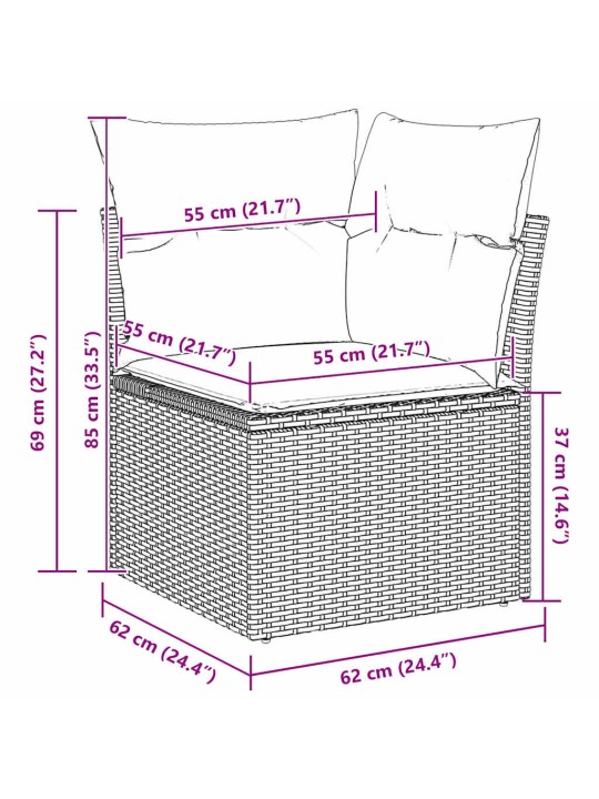 Aia diivanikomplekt 5 tk 242.5 x 132.5 x 85 cm polürooster