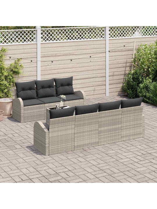 Aia diivanikomplekt 8 tk helehall 55 x 55 x 37 cm polürotang