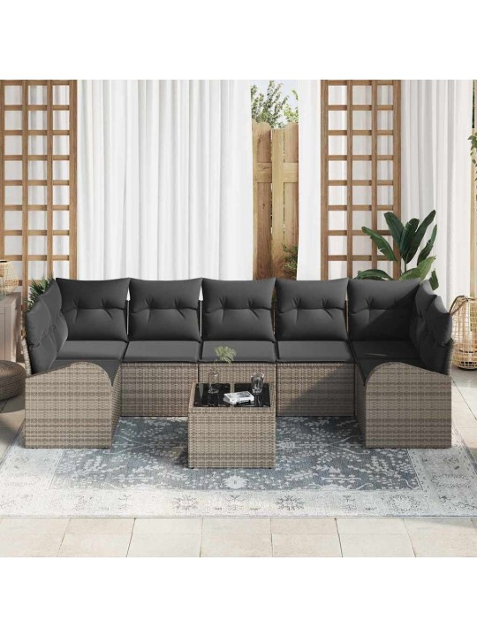Aia diivanikomplekt 8 tk hall 55 x 55 x 37 cm polürotang