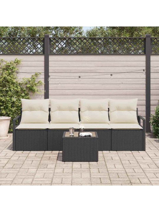Aia diivanikomplekt 5 tk must ja kreem 55 x 55 x 37 cm