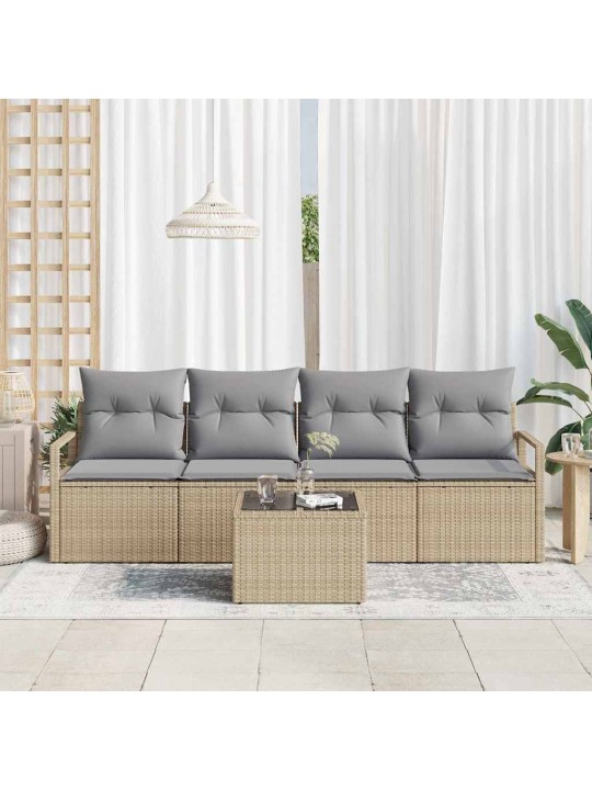 Aia diivanikomplekt 5 tk beež ja hall 55 x 55 x 37 cm