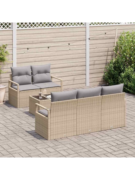 Aia diivanikomplekt 6 tk beež ja hall 55 x 55 x 37 cm