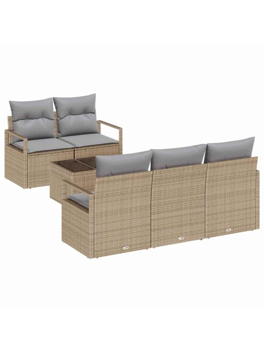 Aia diivanikomplekt 6 tk beež ja hall 55 x 55 x 37 cm