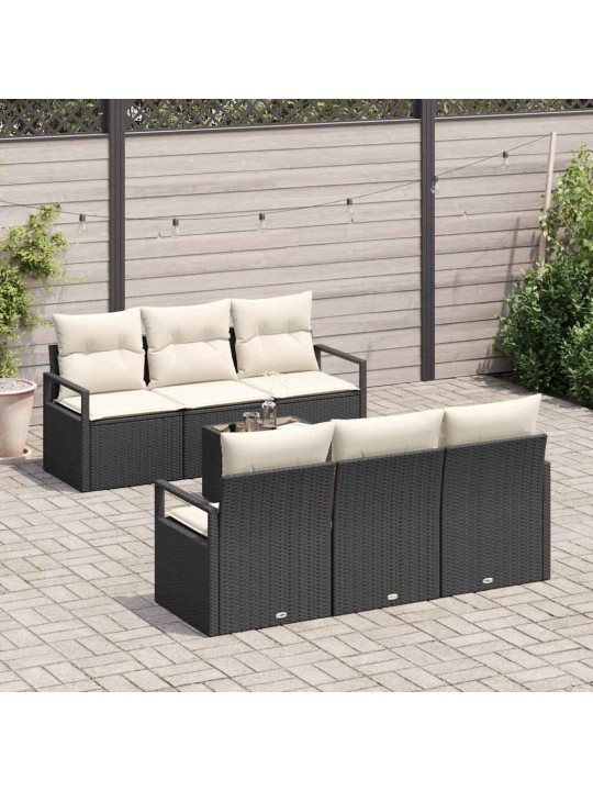 Aia diivanikomplekt 7 tk must ja kreem 55 x 55 x 37 cm