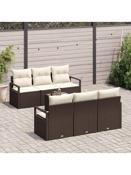 Aia diivanikomplekt 7 tk pruun ja kreem 55 x 55 x 37 cm