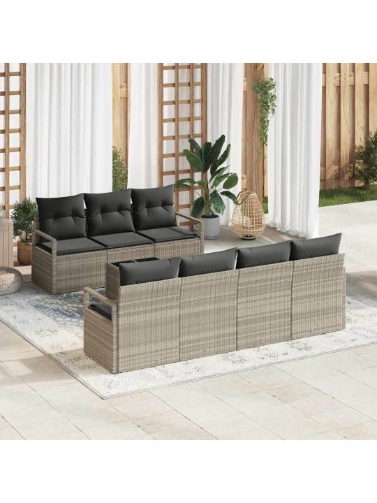 Aia diivanikomplekt 8 tk helehall 55 x 55 x 37 cm polürotang