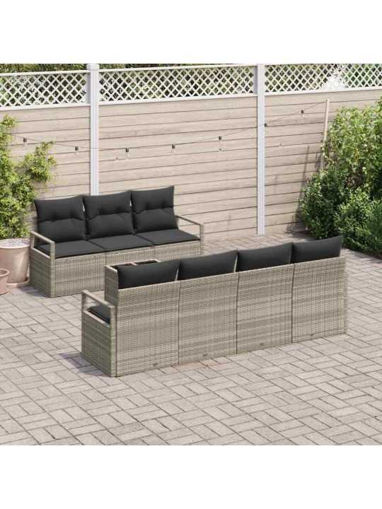 Aia diivanikomplekt 8 tk helehall 55 x 55 x 37 cm polürotang