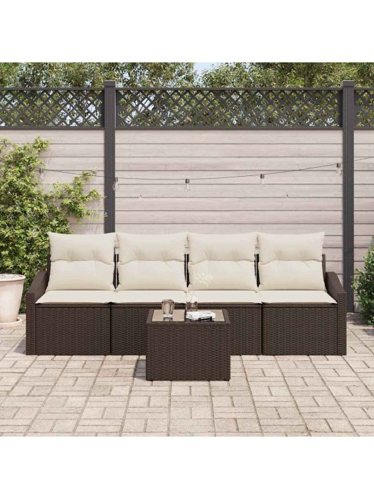 Aia diivanikomplekt 5 tk pruun ja kreem 55 x 55 x 37 cm