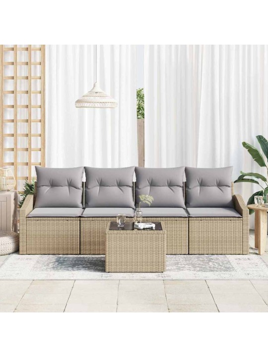Aia diivanikomplekt 5 tk beež ja heledhall 55 x 55 x 37 cm
