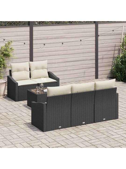 Aia diivanikomplekt padjaga 6 tk must ja kreem 55 x 55 x 37 cm