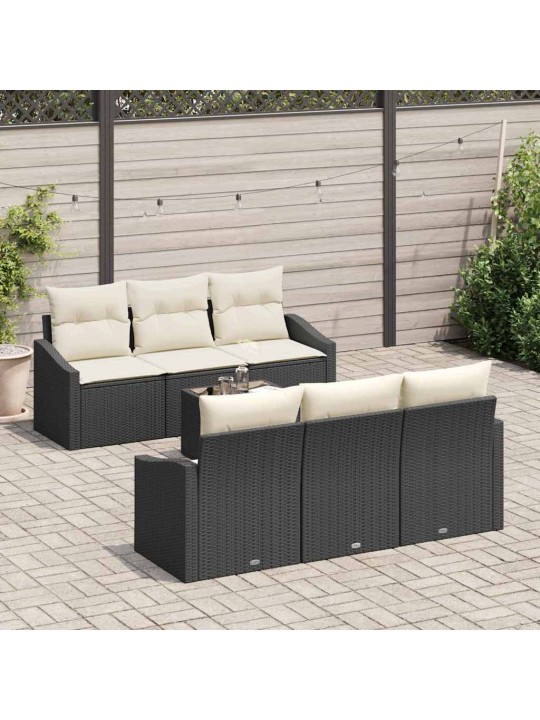 Aia diivanikomplekt padjaga 7 tk must ja kreem 55 x 55 x 37 cm