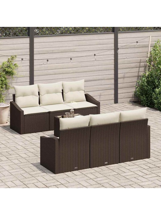 Aia diivanikomplekt 7 tk pruun ja kreem 55 x 55 x 37 cm