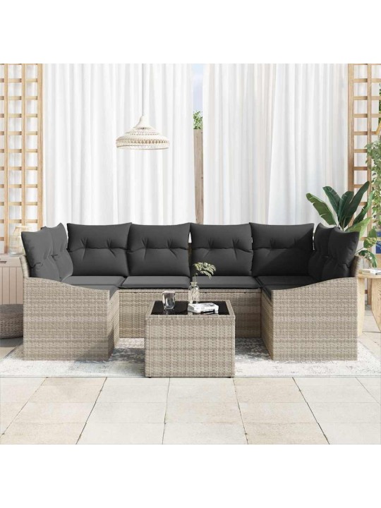 Aia diivanikomplekt padjaga 7 tk helehall 55 x 55 x 37 cm