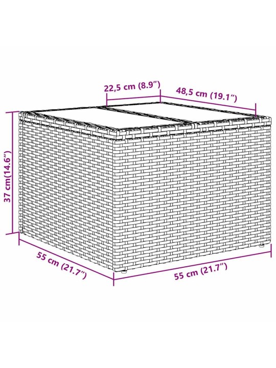 Aia diivanikomplekt padjaga 8 tk must ja kreem 55 x 55 x 37 cm