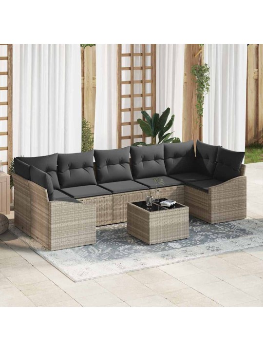 Aia diivanikomplekt padjaga 8 tk helehall 55 x 55 x 37 cm