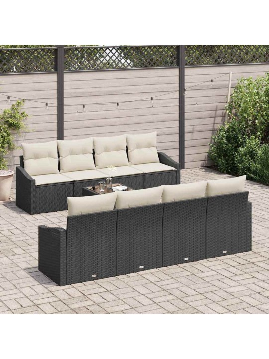 Aia diivanikomplekt padjaga 9 tk must ja kreem 55 x 55 x 37 cm