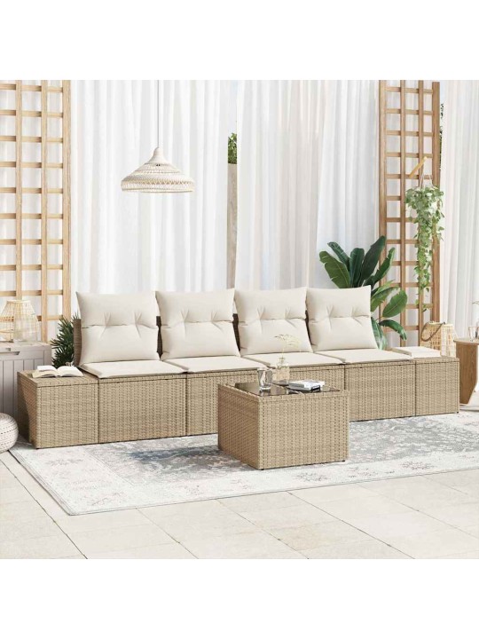 Aia diivanikomplekt padjaga 5 tk beez ja koor 55 x 55 x 37 cm