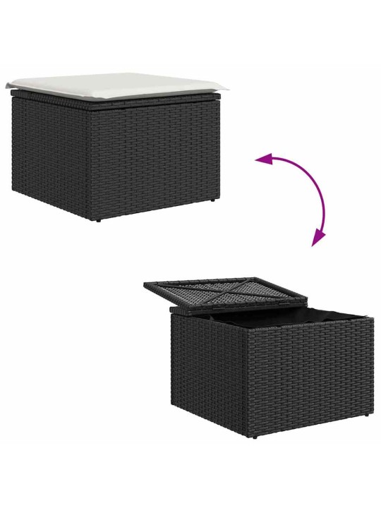 Aia diivanikomplekt 9 tk must polürooster