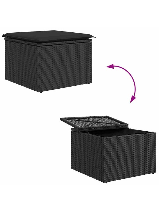 Aia diivanikomplekt 9 tk must polürooster