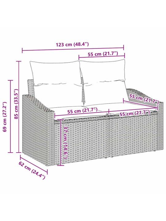 Aia diivanikomplekt padjaga 7 tk hall polürooster