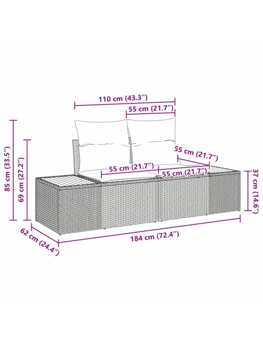 Aia diivanikomplekt padjaga 8 tk hall polürooster