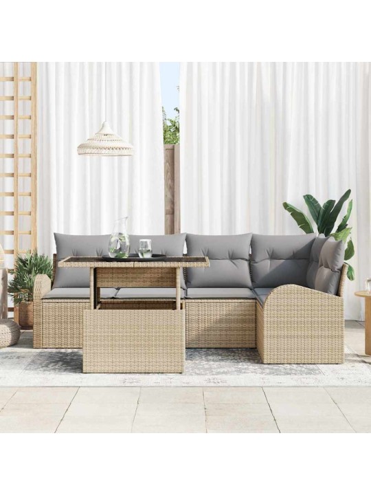 Aia diivanikomplekt 6 tk beež ja helehall 100 x 55 x 73 cm
