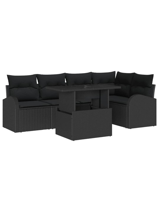 Aia diivanikomplekt padjaga 6 tk must 100 x 55 x 73 cm
