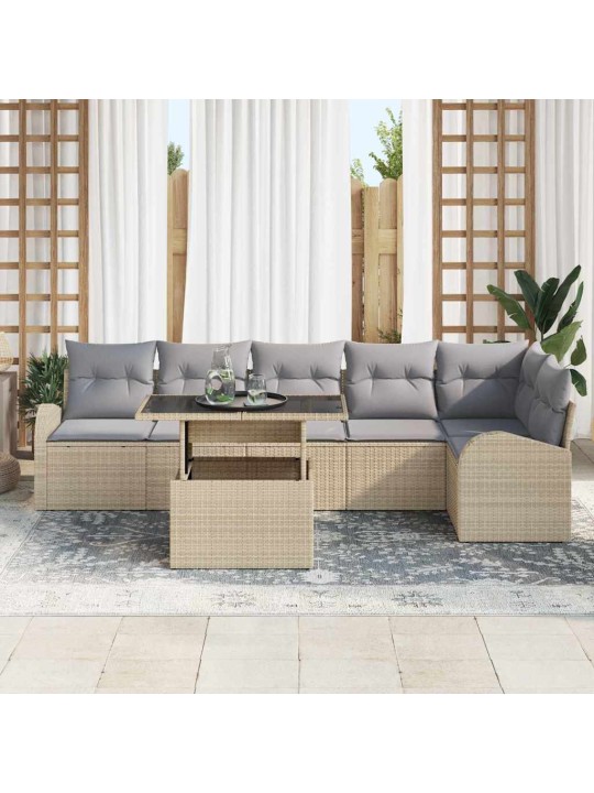 Aia diivanikomplekt 7 tk beež ja helehall 100 x 55 x 73 cm