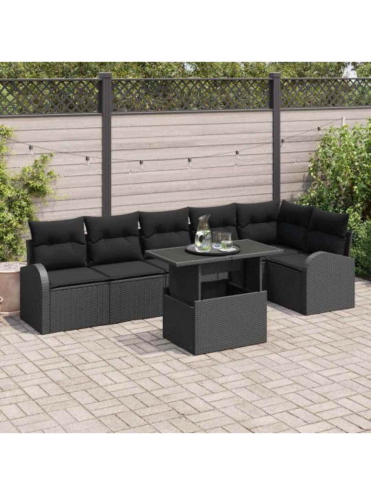 Aia diivanikomplekt padjaga 7 tk must 100 x 55 x 73 cm