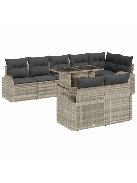 Aia diivanikomplekt padjaga 9 tk helehall 100 x 55 x 73 cm