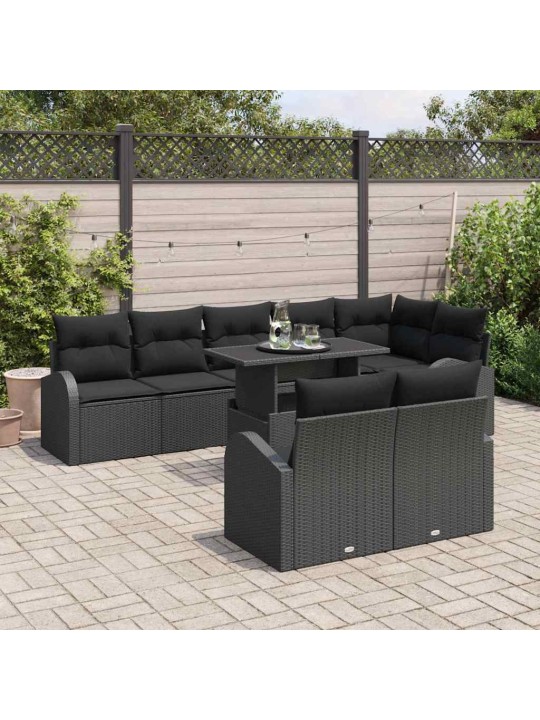 Aia diivanikomplekt padjaga 9 tk must 100 x 55 x 73 cm