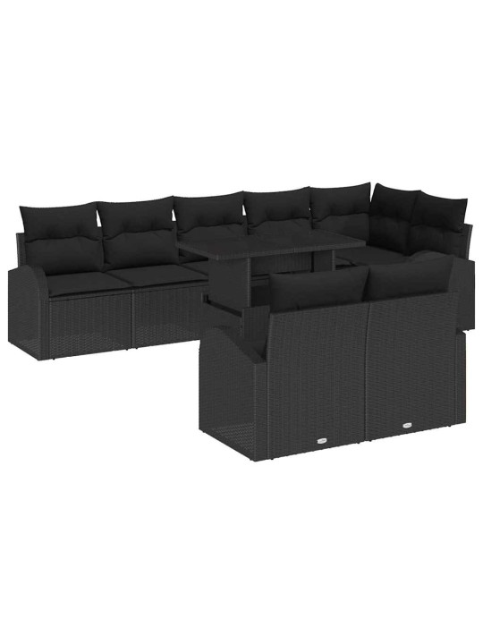 Aia diivanikomplekt padjaga 9 tk must 100 x 55 x 73 cm