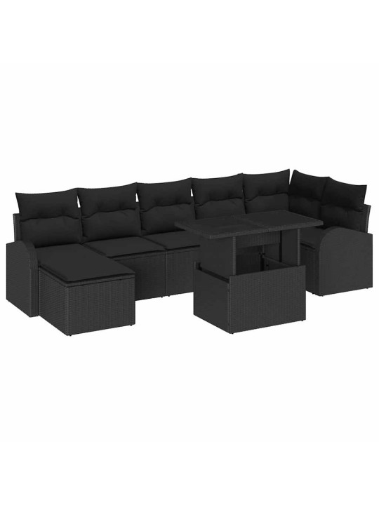 Aia diivanikomplekt padjaga 8 tk must