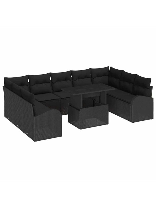 Aia diivanikomplekt padjaga 10 tk must 100 x 55 x 73 cm