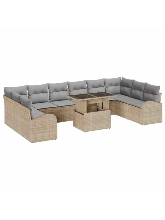 Aia diivanikomplekt 11 tk beež ja helehall 100 x 55 x 73 cm