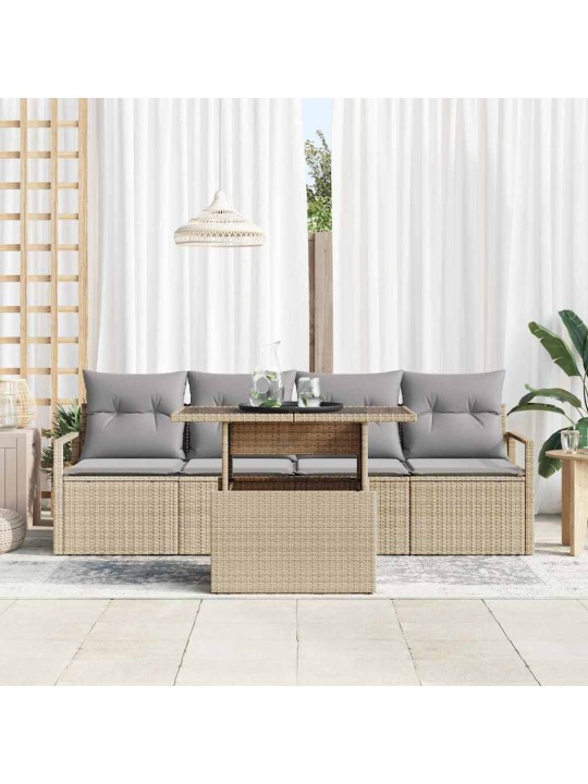 Aia diivanikomplekt 5 tk beež ja helehall 100 x 55 x 73 cm