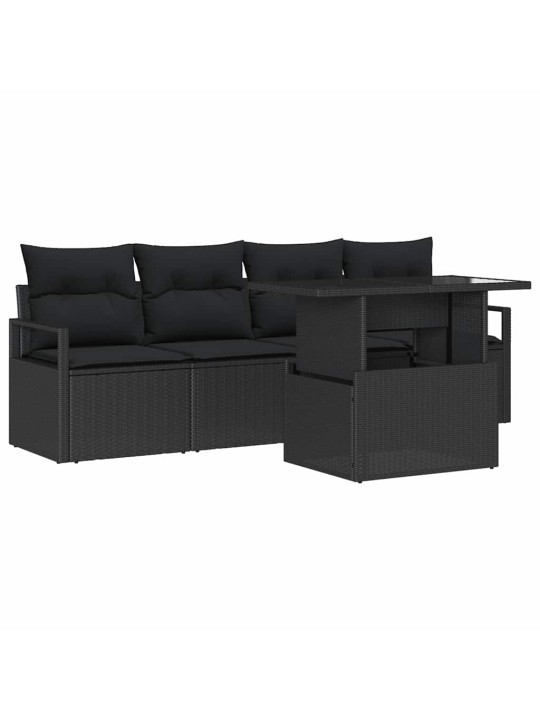Aia diivanikomplekt padjaga 5 tk must 100 x 55 x 73 cm