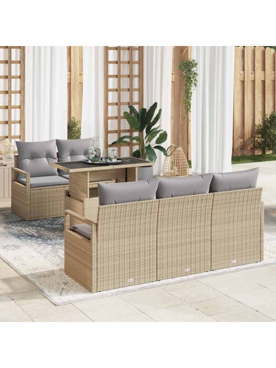 Aia diivanikomplekt 6 tk beež ja helehall 100 x 55 x 73 cm