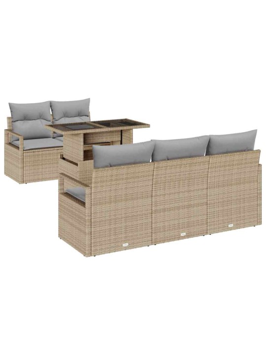 Aia diivanikomplekt 6 tk beež ja helehall 100 x 55 x 73 cm