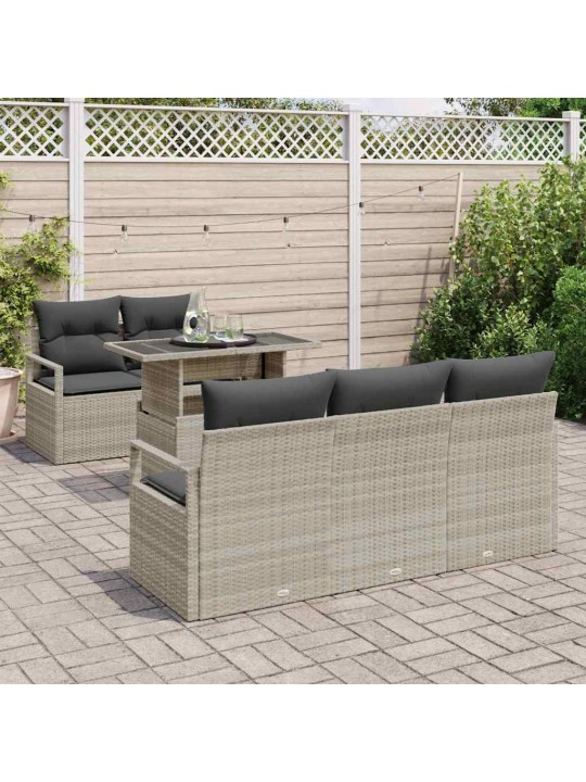 Aia diivanikomplekt padjaga 6 tk helehall 100 x 55 x 73 cm