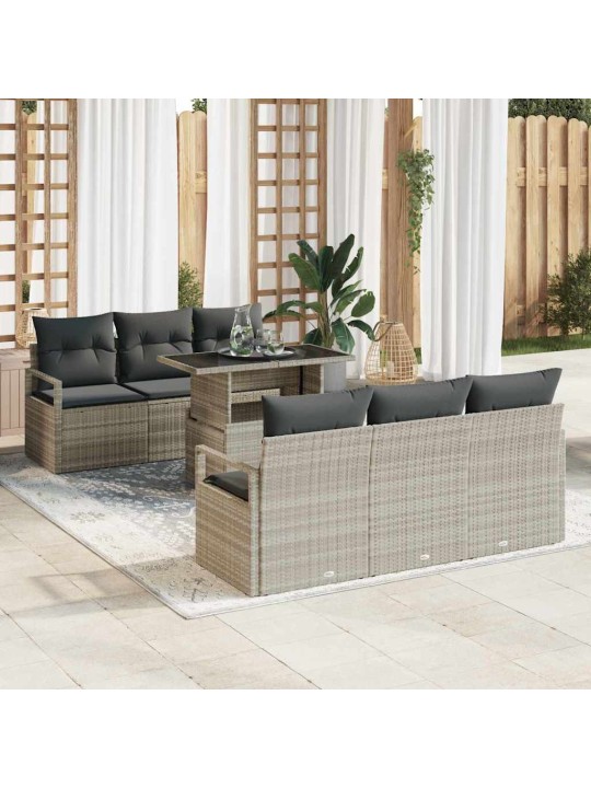 Aia diivanikomplekt padjaga 7 tk helehall 100 x 55 x 73 cm
