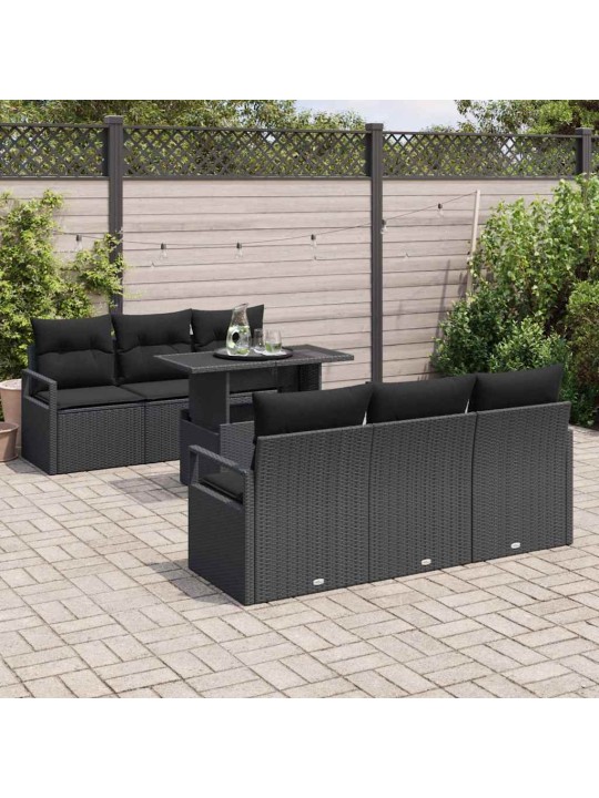 Aia diivanikomplekt padjaga 7 tk must 100 x 55 x 73 cm