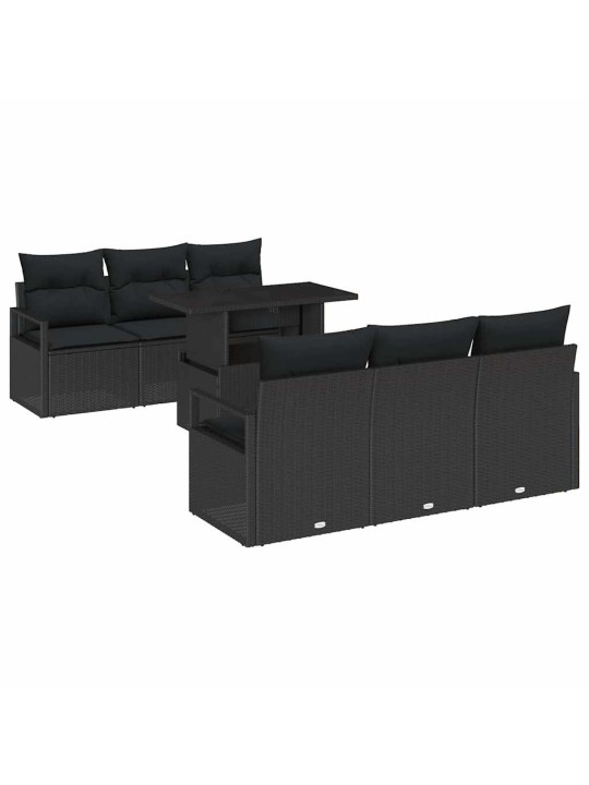 Aia diivanikomplekt padjaga 7 tk must 100 x 55 x 73 cm