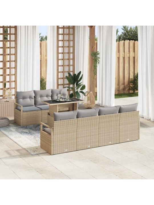 Aia diivanikomplekt 8 tk beež ja helehall 100 x 55 x 73 cm