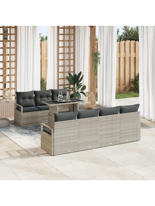 Aia diivanikomplekt padjaga 8 tk helehall 100 x 55 x 73 cm